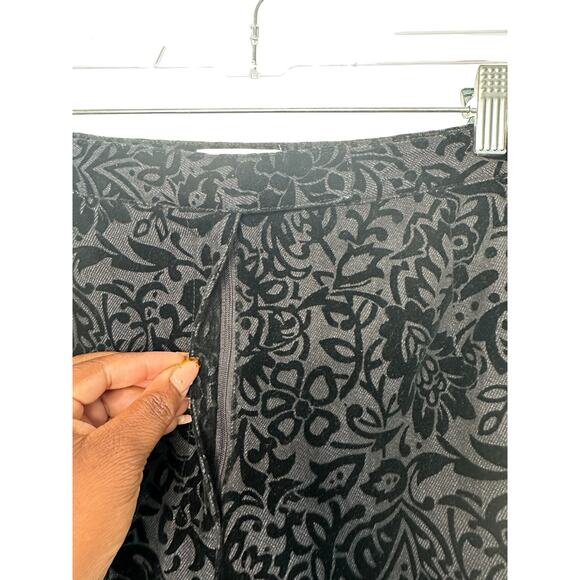 Talbots Black Velvet Jacquard Brocard Career Straight Leg Dress Pant Size 16 - Picture 5 of 11